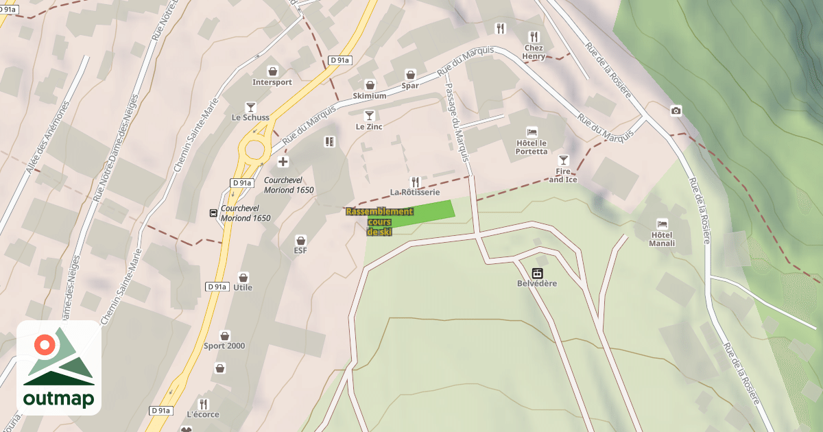 Map of Rassemblement cours de ski