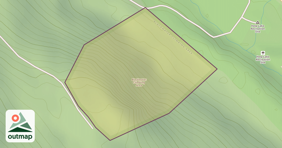 Map of Blackwater Climbing Area