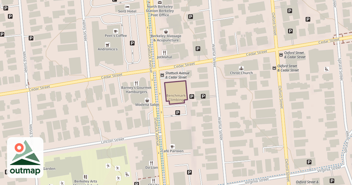 Map of Benchmark Climbing