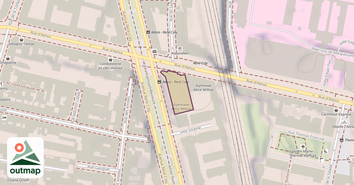 Map of Gymnase Alice Milliat