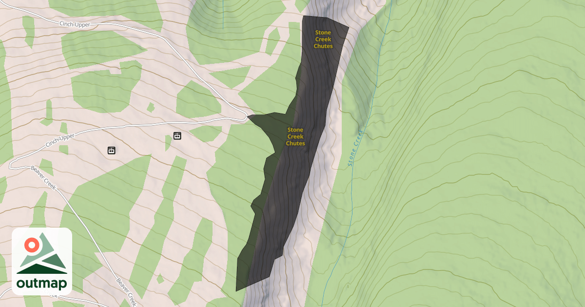 Map of Stone Creek Chutes