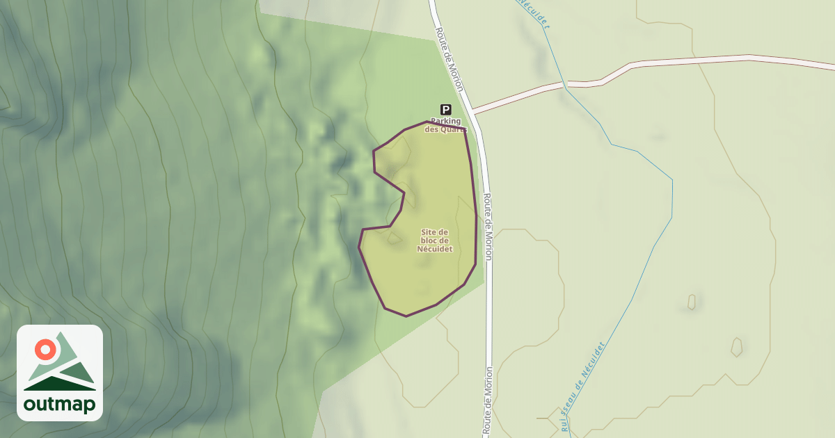Map of Site de bloc de Nécuidet
