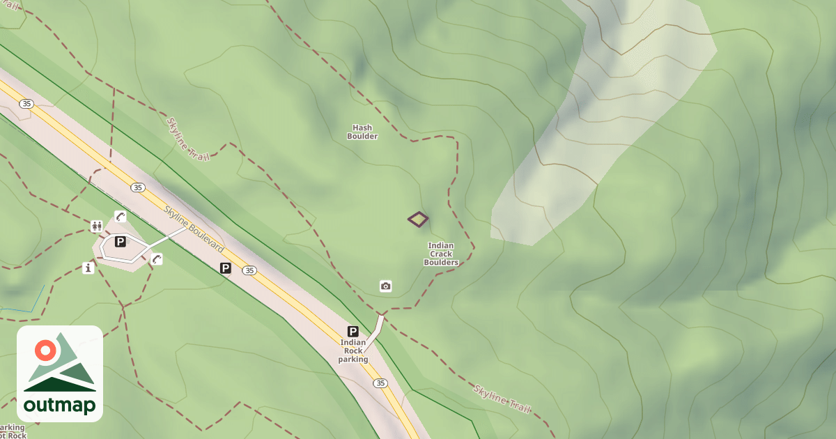 Map of Clamshell Boulder