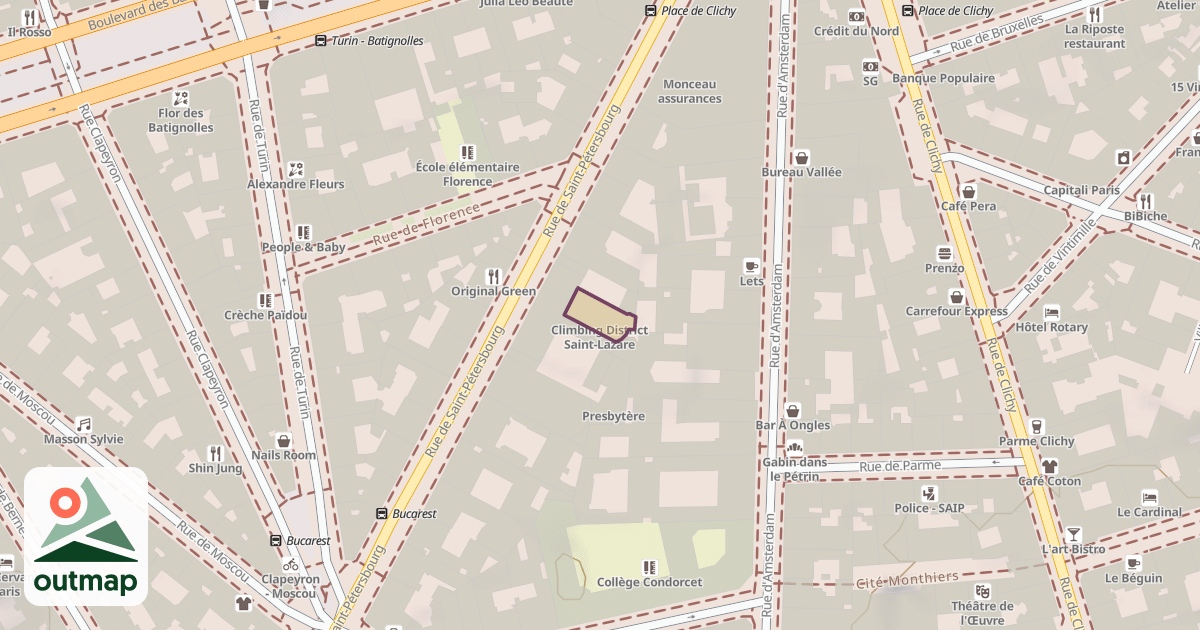 Map of Climbing District Saint-Lazare