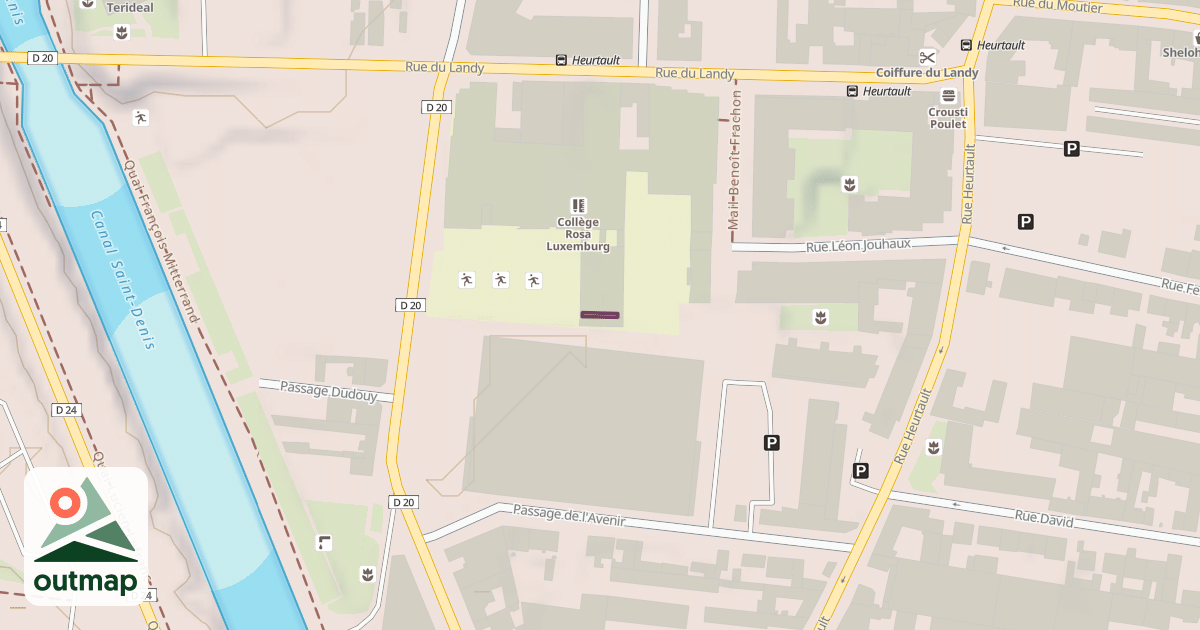Map of structure artificielle d'escalade du collège Rosa Luxemburg