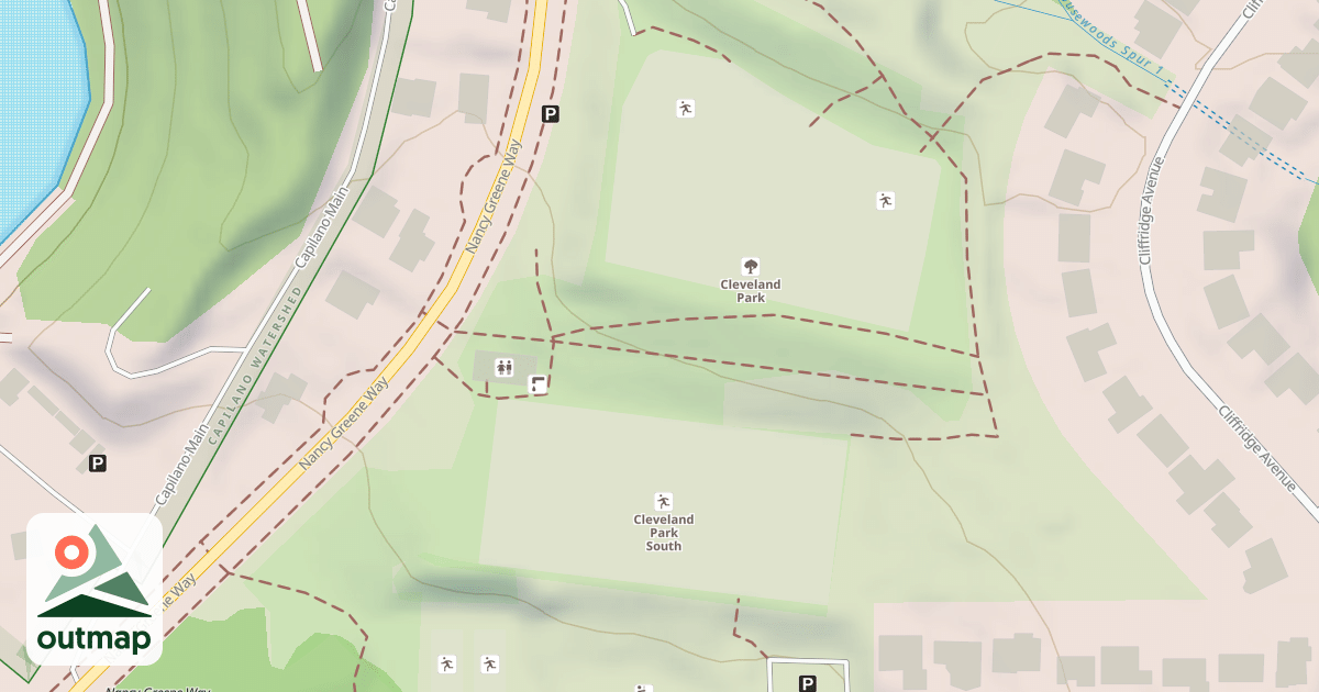 Map of Cleveland Park Sled Run (centre)