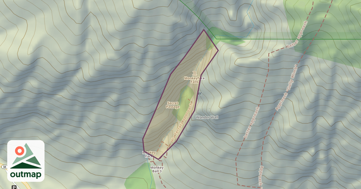Map of Monkeyface Falls