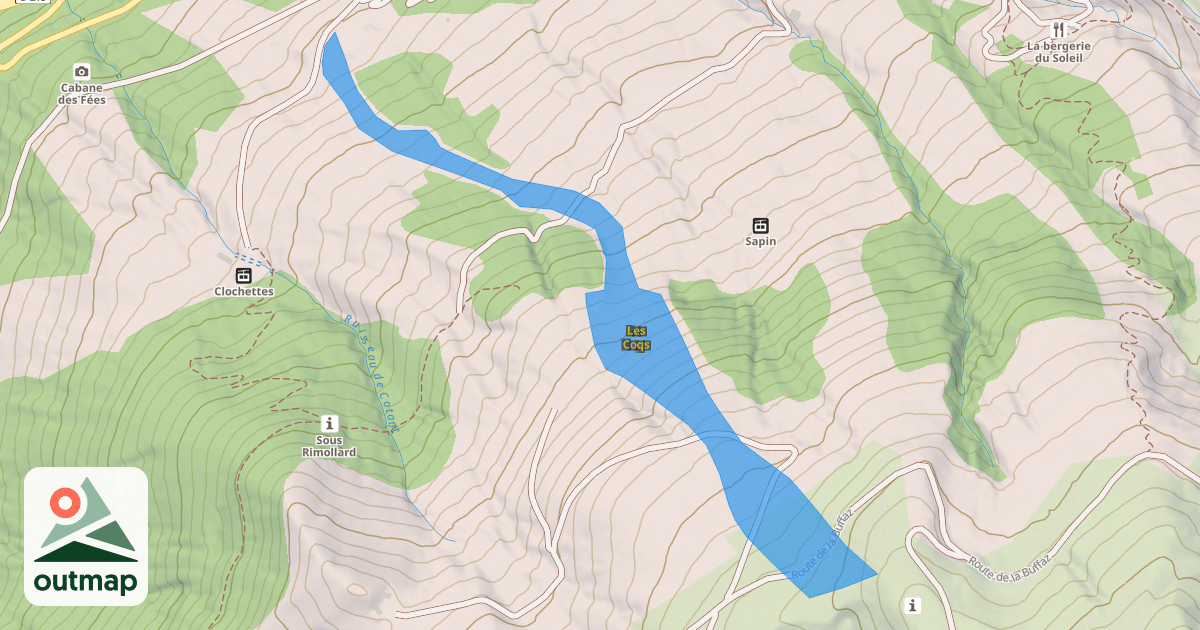 Map of Les Coqs