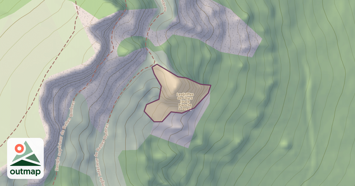 Map of LesGriffes de l'Ours (ou la Planche à laver)