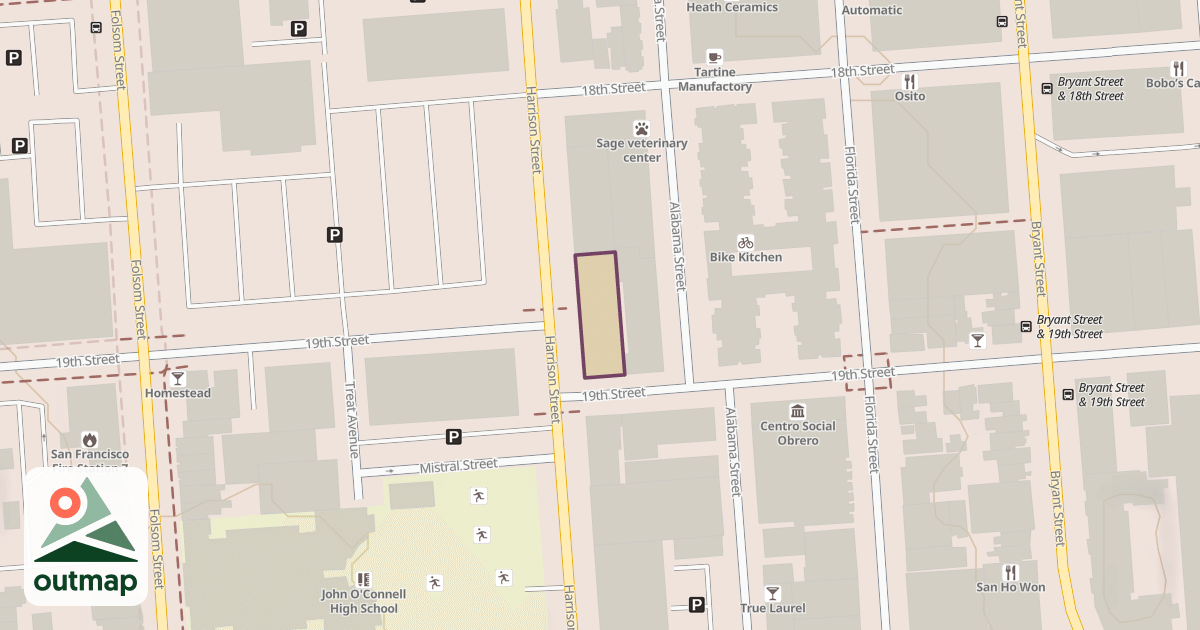 Map of Mission Cliffs