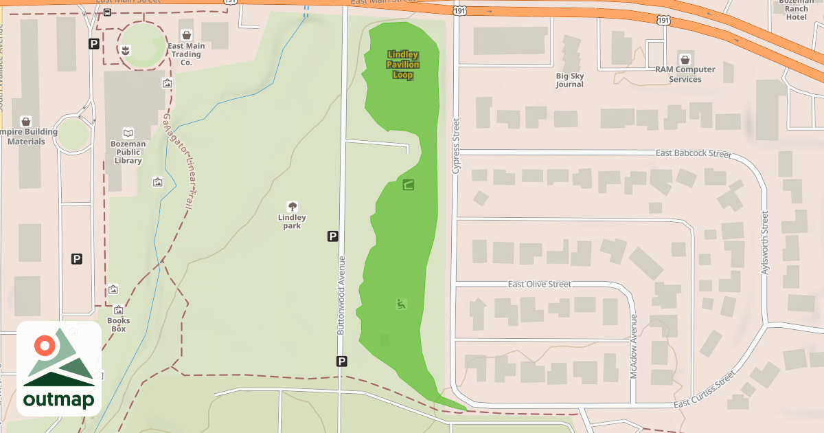 Map of Lindley Pavilion Loop
