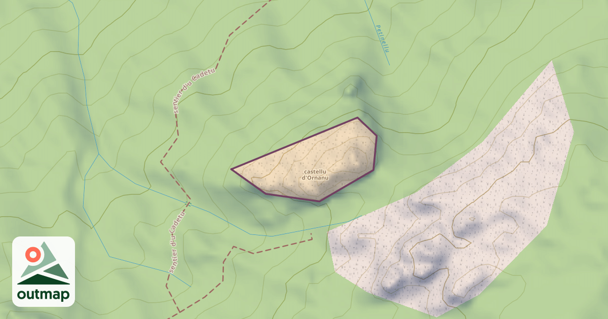 Map of castellu d'Ornanu
