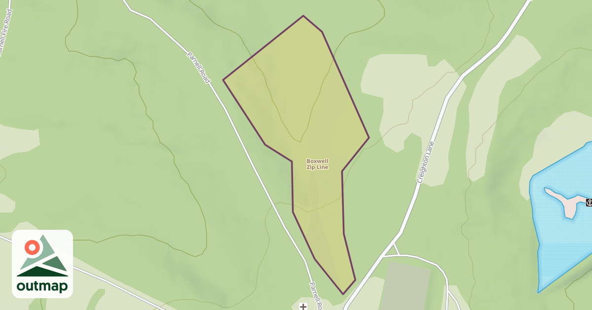 Map of Boxwell Zip Line in Wilson