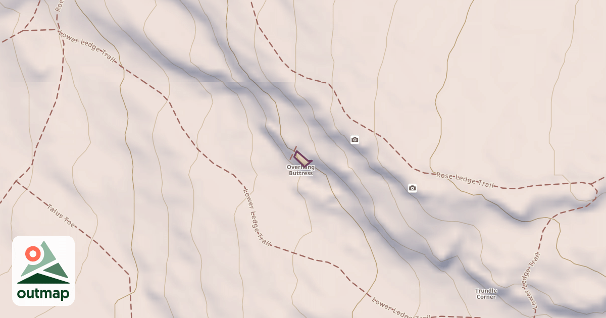 Map of Overhang Buttress