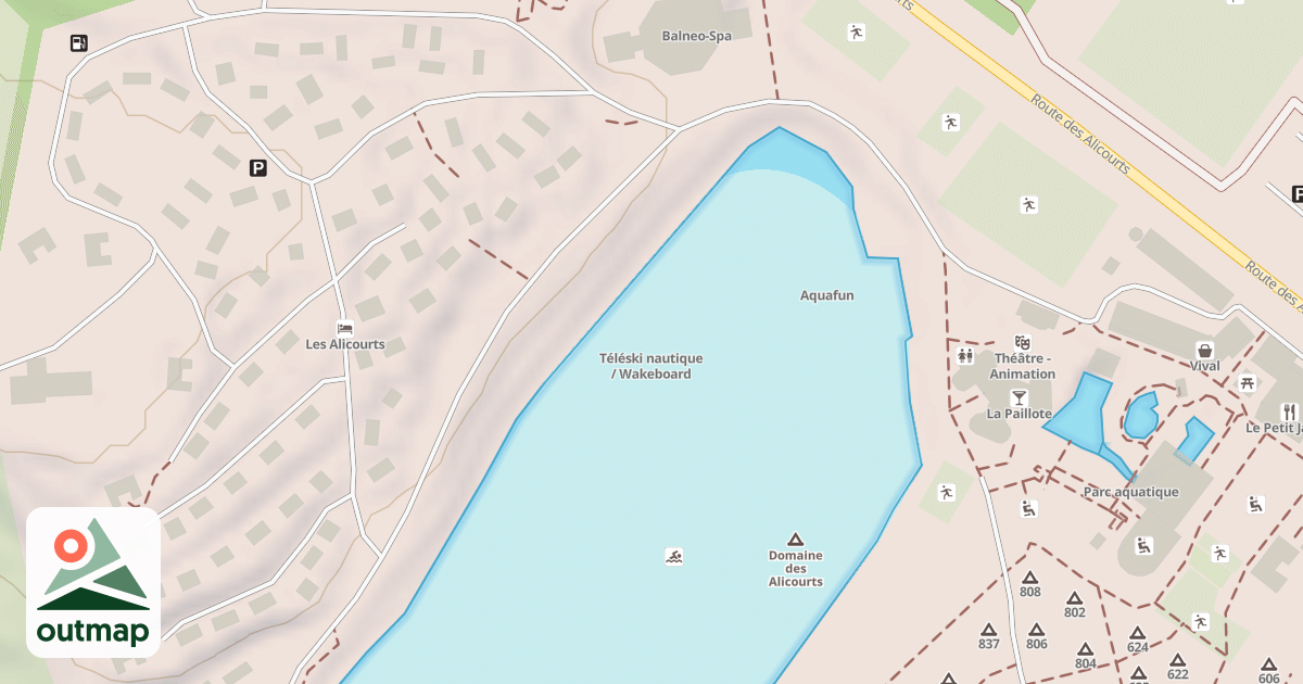 Map of Téléski nautique / Wakeboard