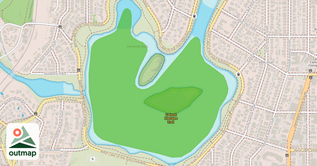 Map of Lake of the Isles Trail