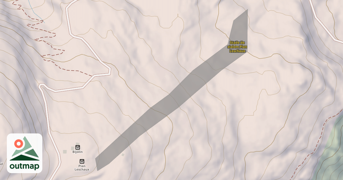 Map of Stade de slalom Plan Leschaux