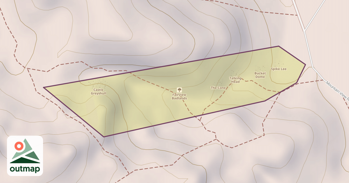 Map of Fairview Badlands