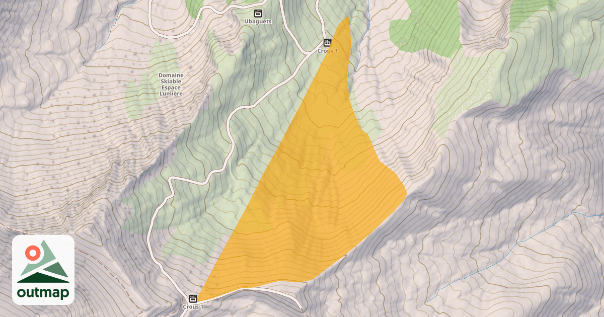 Map of Piste Rouge Aigle - Secteur Freeride