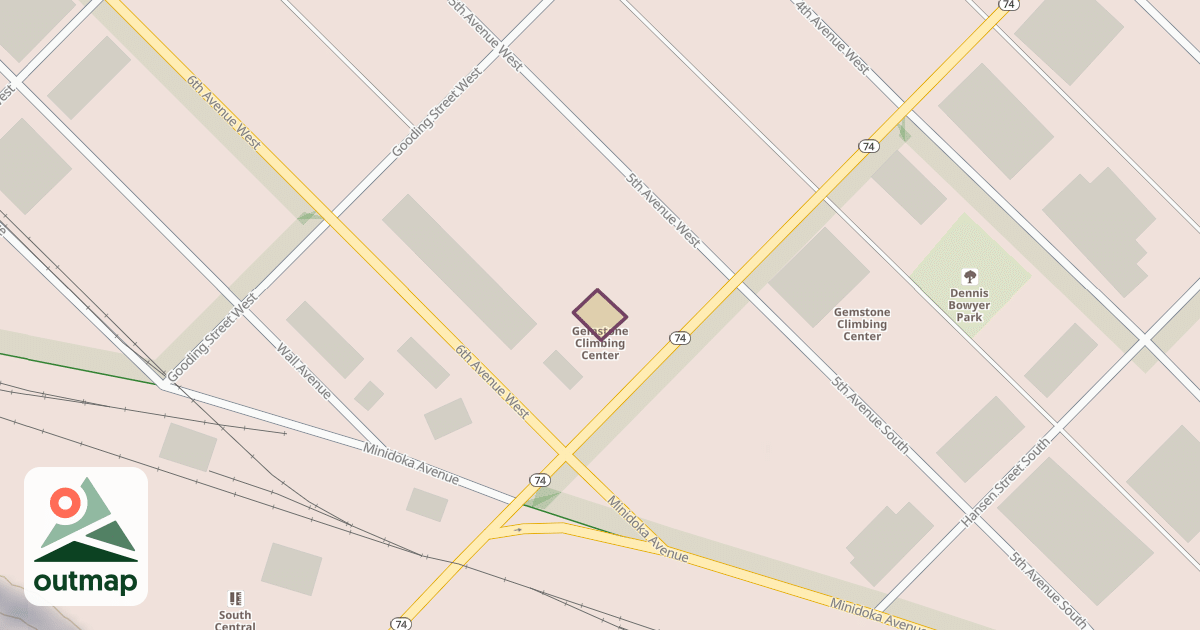 Map of Gemstone Climbing Center