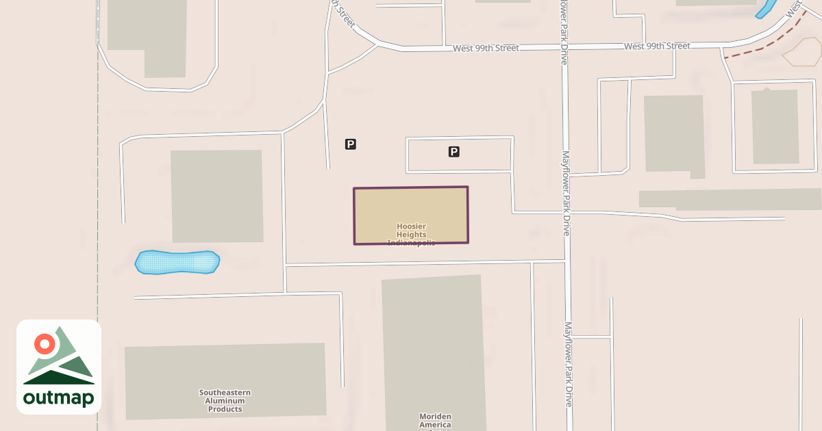Map of Hoosier Heights Indianapolis in Hamilton