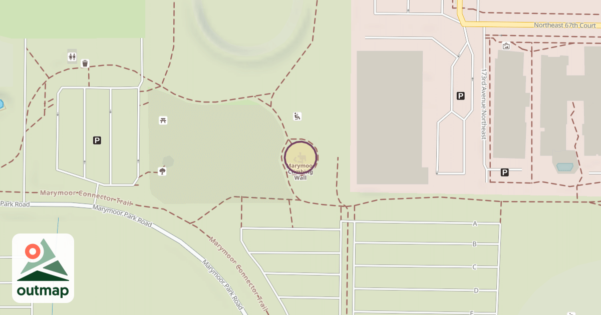 Map of Marymoor Climbing Wall