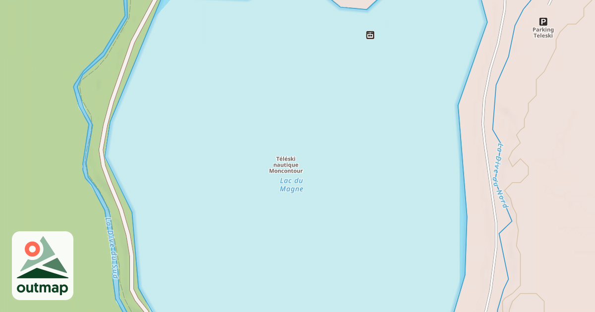 Map of Téléski nautique Moncontour