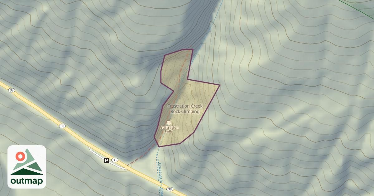 Map of Frustration Creek Rock Climbing
