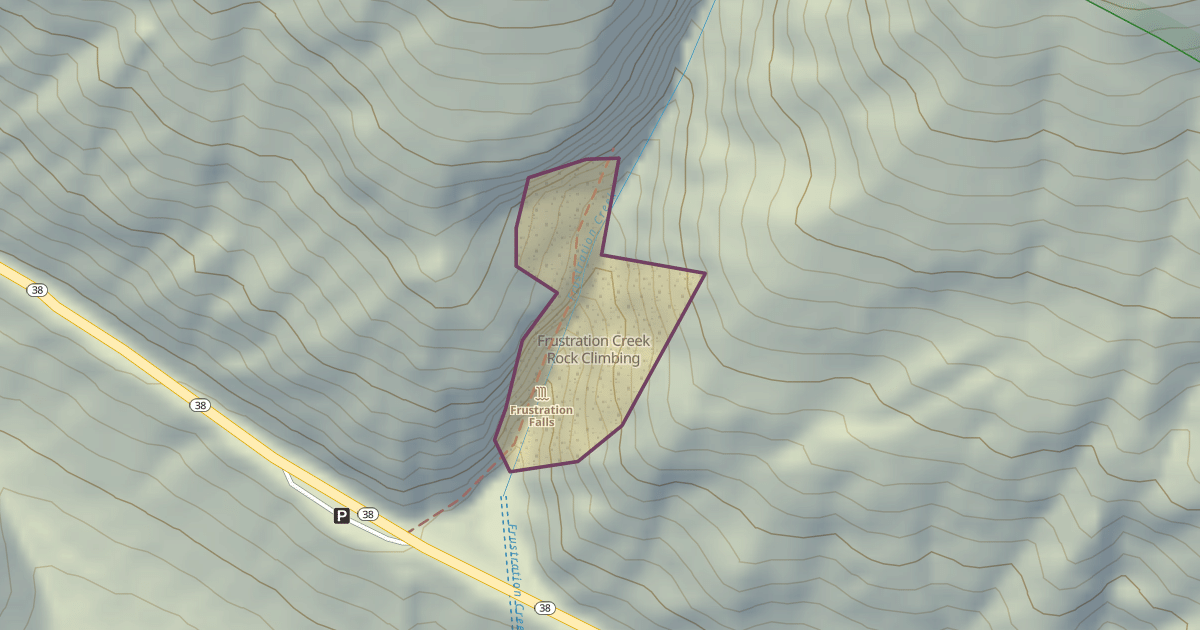 Map preview of Frustration Creek Rock Climbing