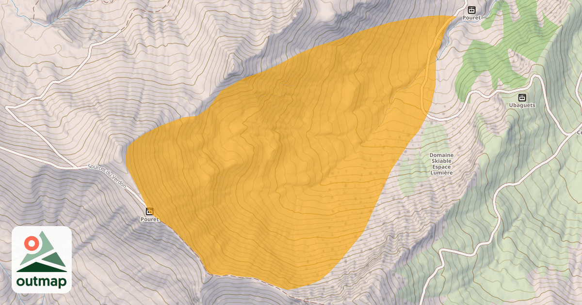 Map of Vallon du Pouret - Secteur Freeride