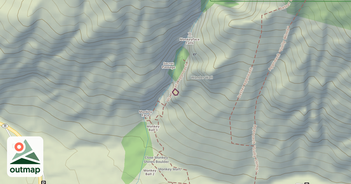 Map of Dog House Ledge