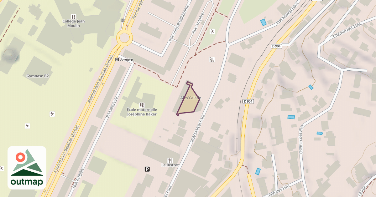 Map of Alès'Calade