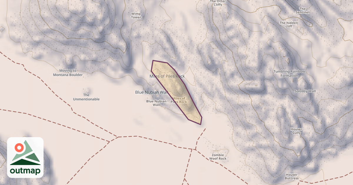 Map of Miles of Piles Rock