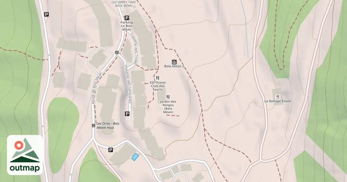 Map of Jardin des Neiges (Bois Méan)