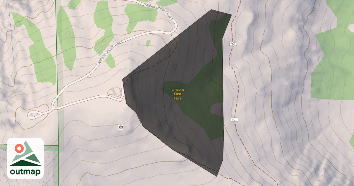 Map of Lincoln East Face