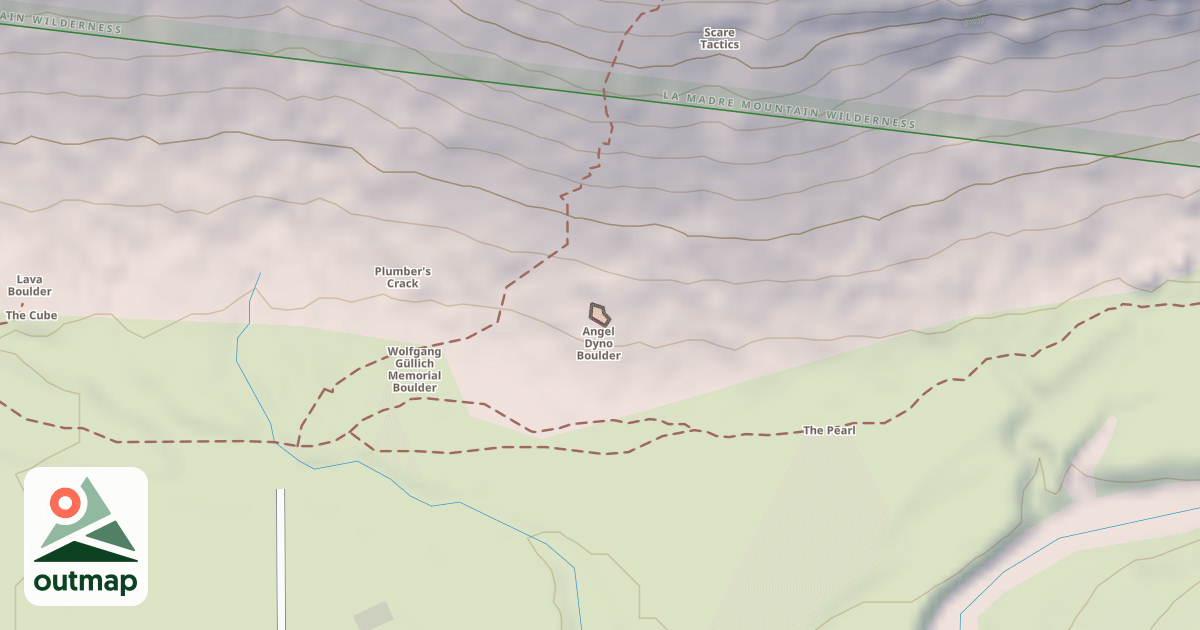 Map of Angel Dyno Boulder