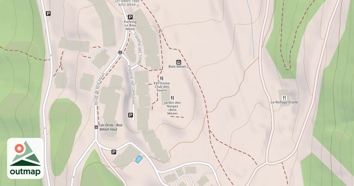 Map of Jardin des Neiges (Bois Méan)
