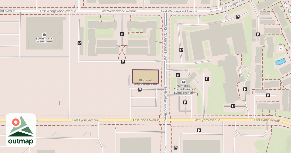 Map of Bloc Yard Bouldering Gym