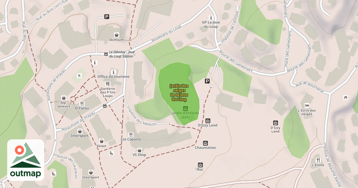 Map of Jardin des neiges de la Joue du Loup