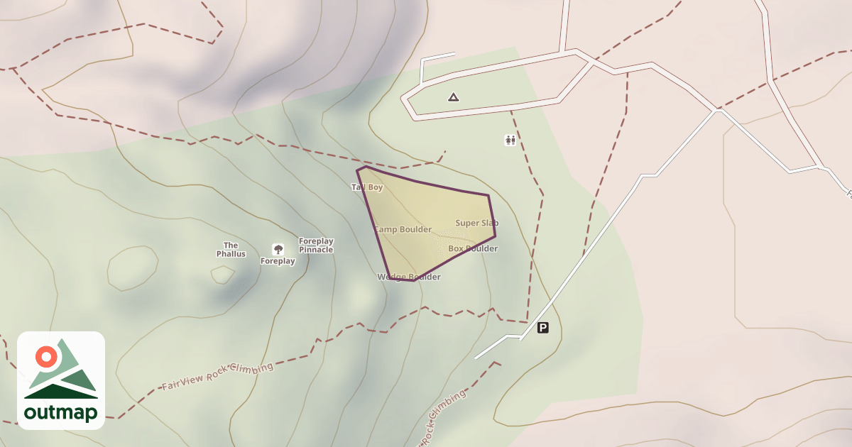 Map of Foreplay Bouldering