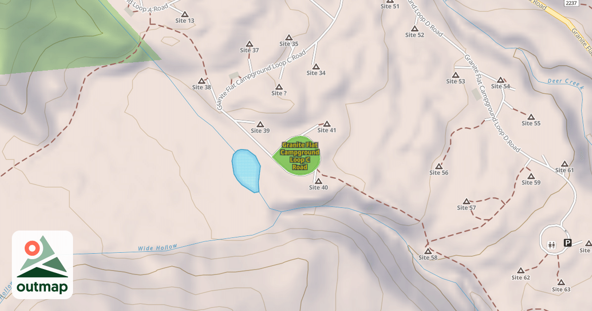 Map of Granite Flat Campground Loop C Road