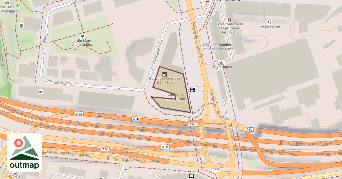 Map of Climb Up Porte d'Italie