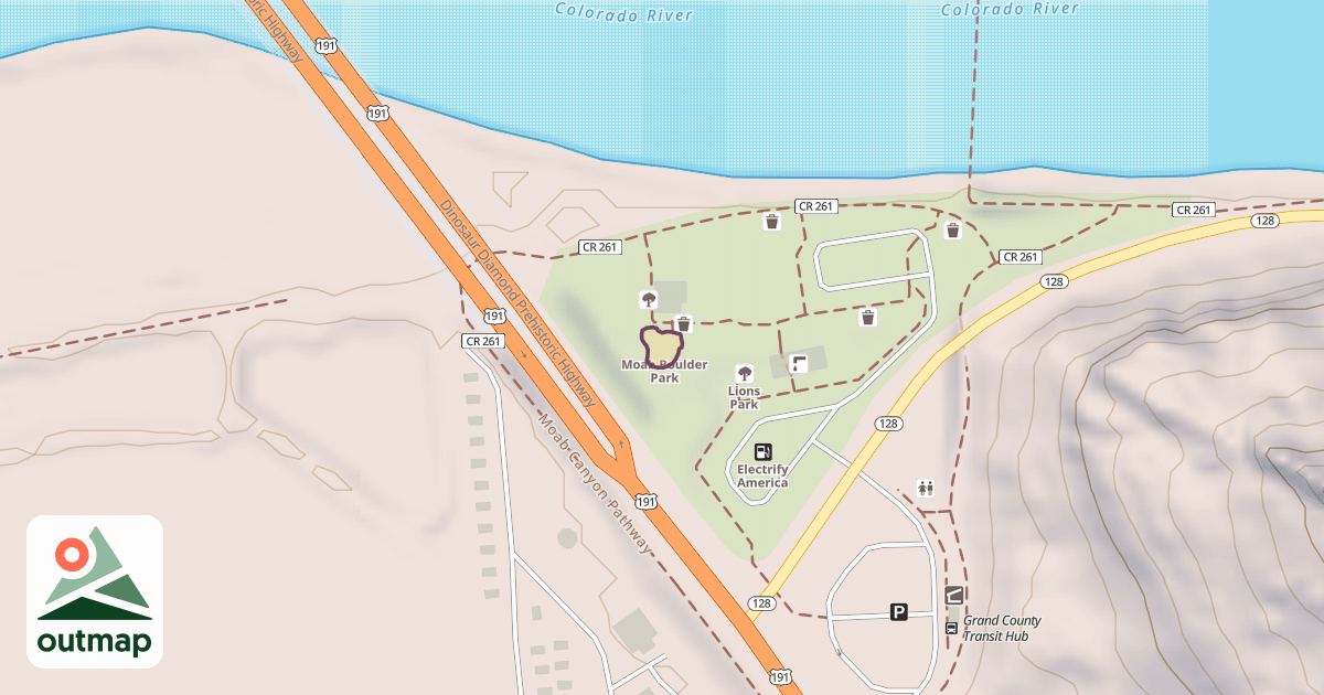 Map of Moab Boulder Park