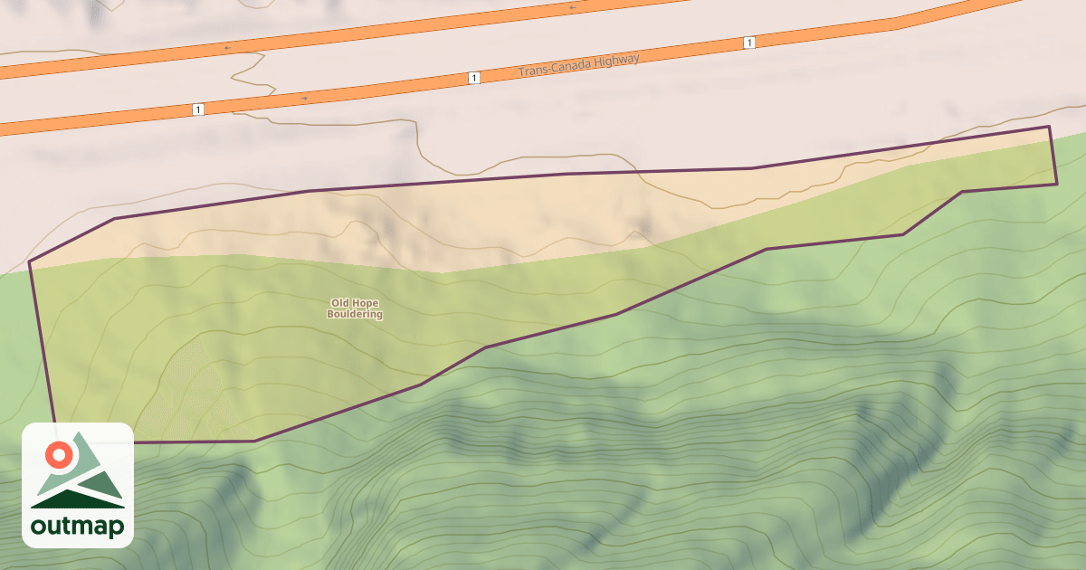 Map of Old Hope Bouldering