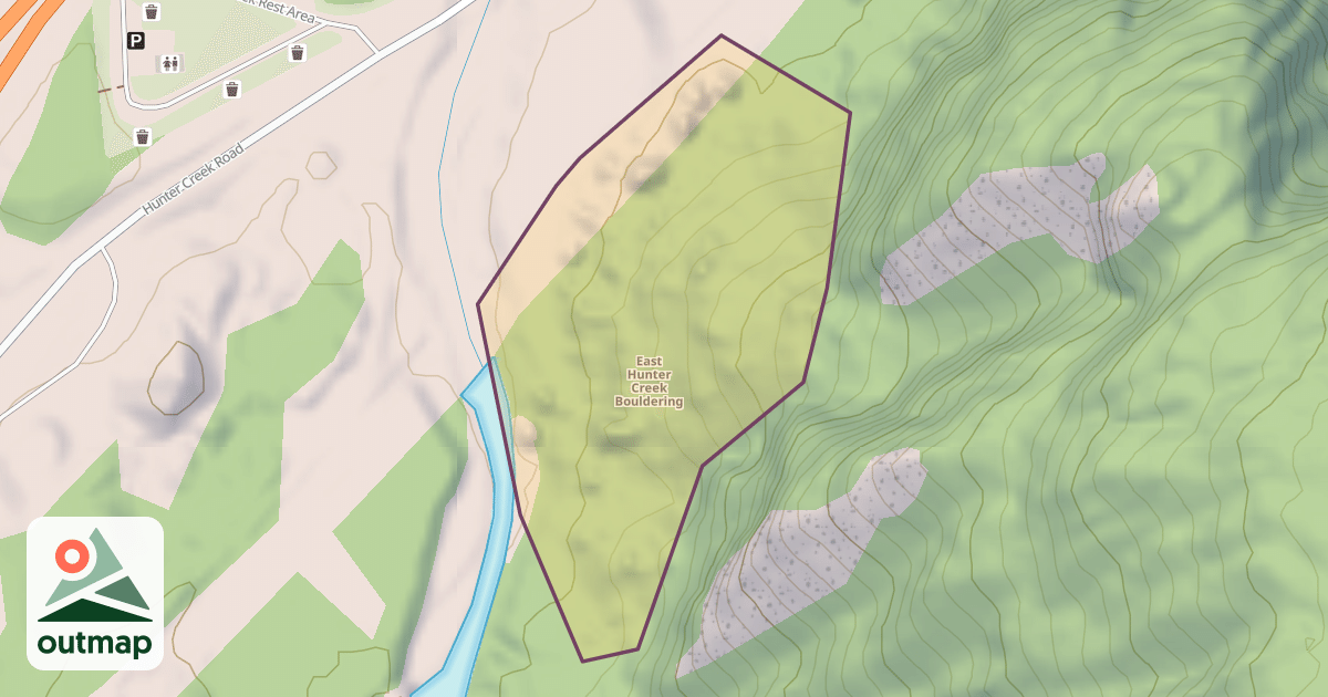 Map of East Hunter Creek Bouldering