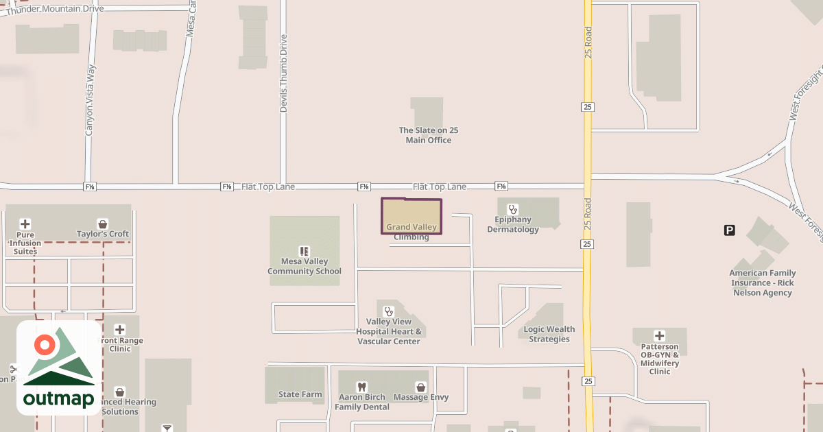 Map of Grand Valley Climbing