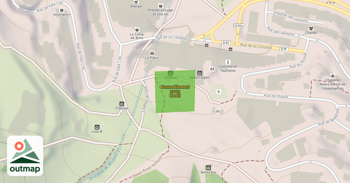 Map of Rassemblement cours de ski