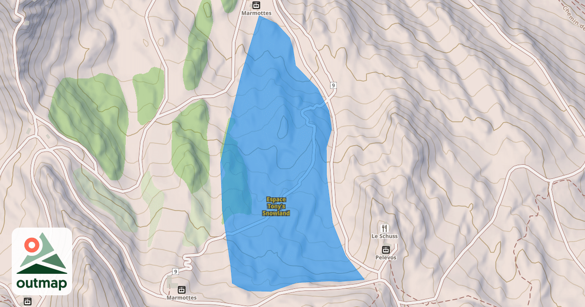 Map of Espace Tony's Snowland