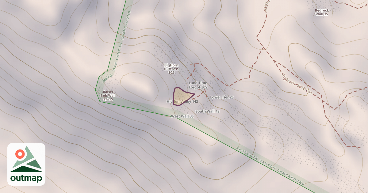 Map of Hidden Valley 14S