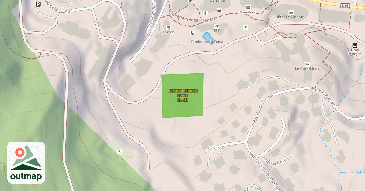 Map of Rassemblement cours de ski